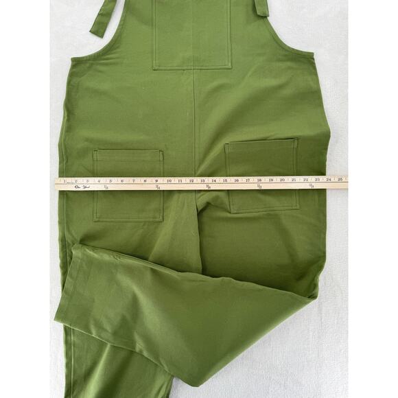 Lucy & Yak Olive Green Dungarees Cotton Twill Overalls Jumpsuit 12 Large XL NWT - Picture 5 of 8